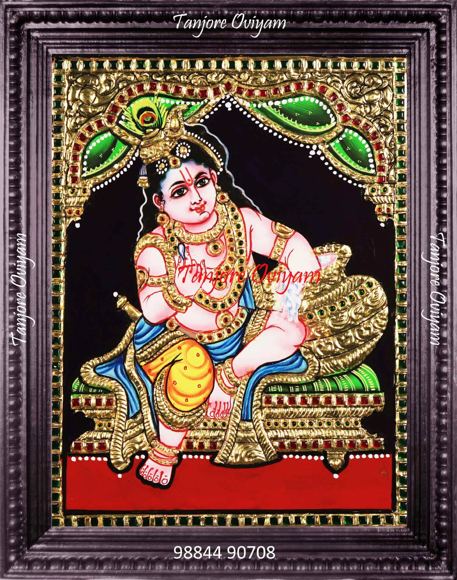 Lord Krishna Tanjore Painting – Traditional Art for Your Sacred Space
